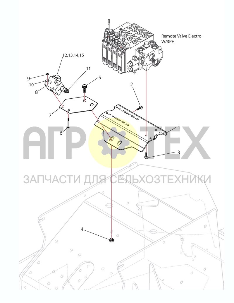 Чертеж Монтаж электрогидрораспределителя и клапана снижения давления (6VCH10)